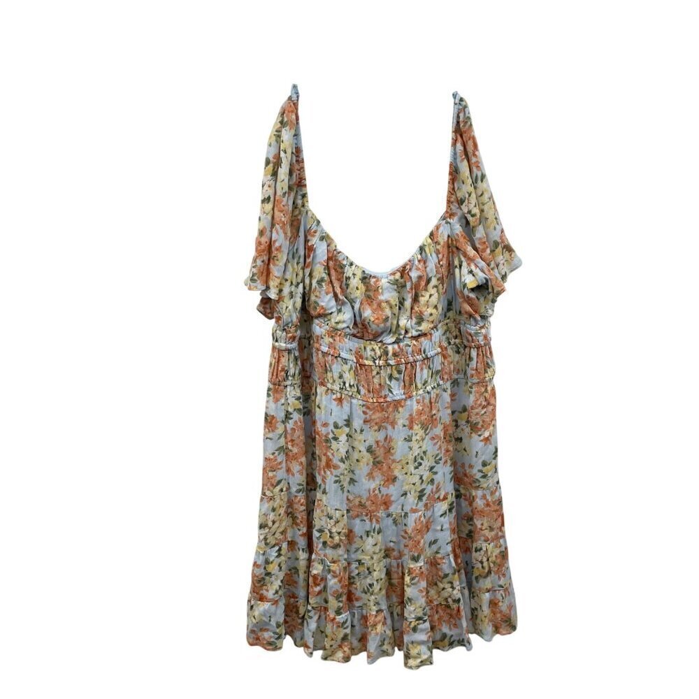 B. Smart Womens Floral Off Shoulder Dress Blue/Multi Size 15 Lined